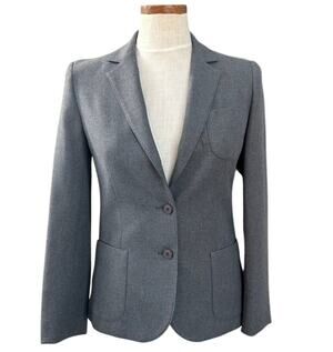 Vintage Personal Petites Gray Wool Blazer USA Made Size 6 Academia Office Retro